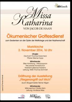 Plakat zum Konzert Missa Katharina am 02.11.2014 in Neuwied, Marktkirche